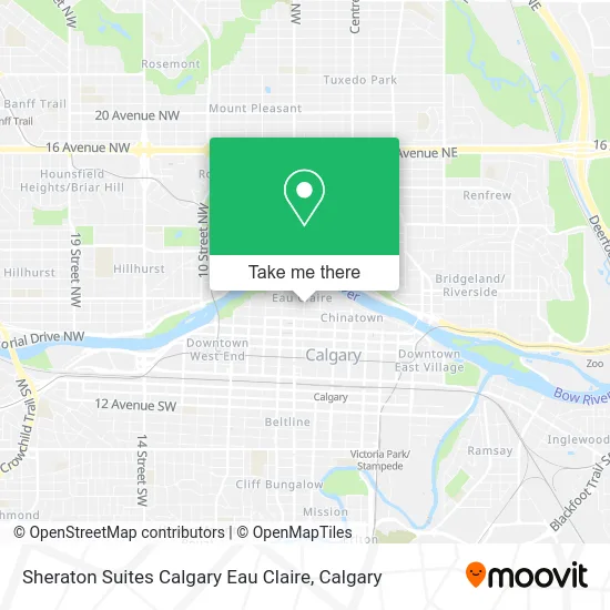 Sheraton Suites Calgary Eau Claire map