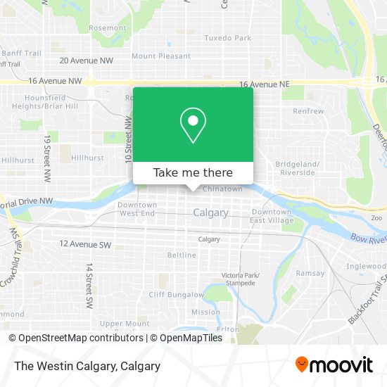 The Westin Calgary map