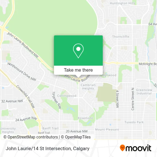 John Laurie/14 St Intersection map