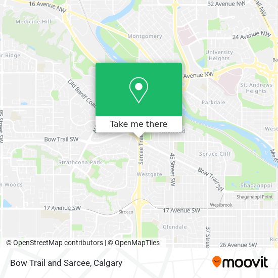 Bow Trail and Sarcee map