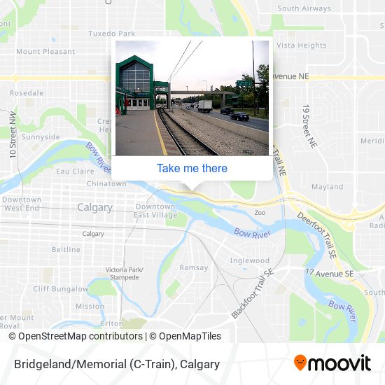 Bridgeland/Memorial (C-Train) map