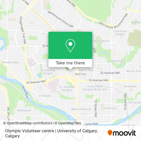 Olympic Volunteer centre | University of Calgary map