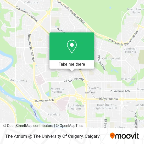 The Atrium @ The University Of Calgary map