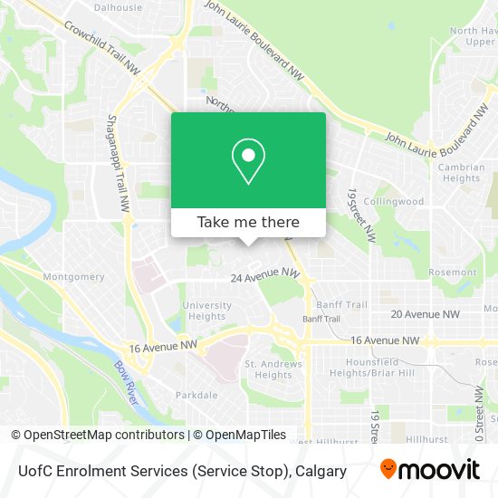 UofC Enrolment Services (Service Stop) map