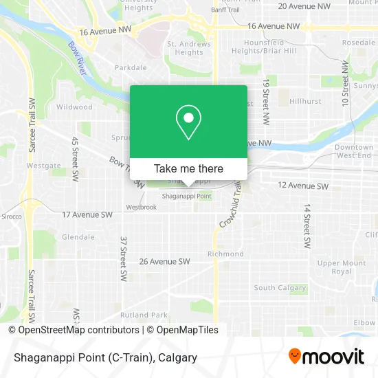 Shaganappi Point (C-Train) map