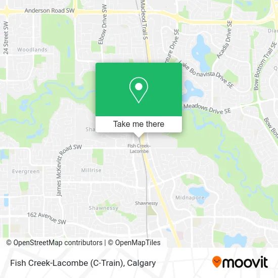 Fish Creek-Lacombe (C-Train) map