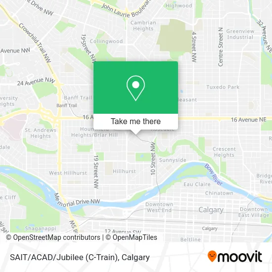 SAIT/ACAD/Jubilee (C-Train) map