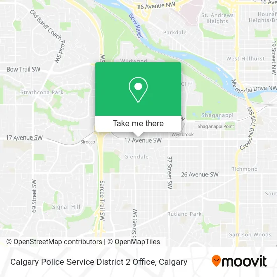 Calgary Police Service District 2 Office map