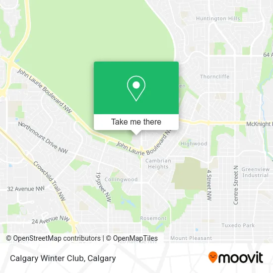 Calgary Winter Club map