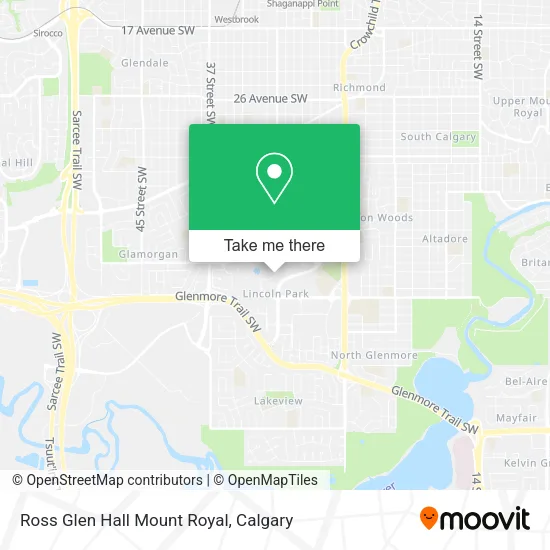 Ross Glen Hall Mount Royal map
