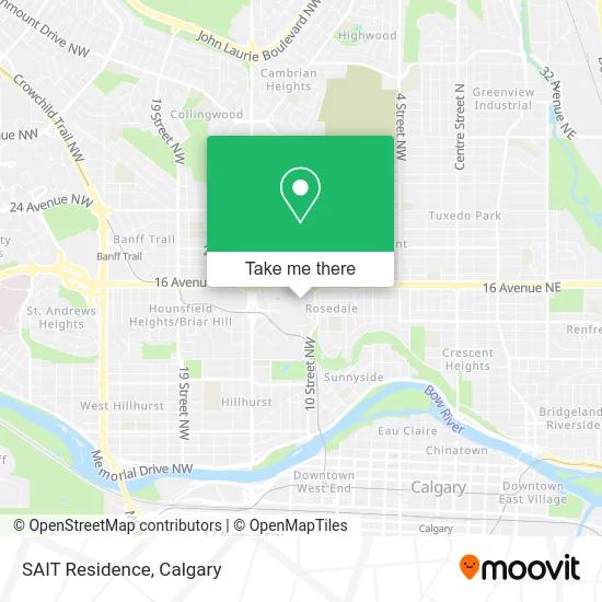 SAIT Residence map