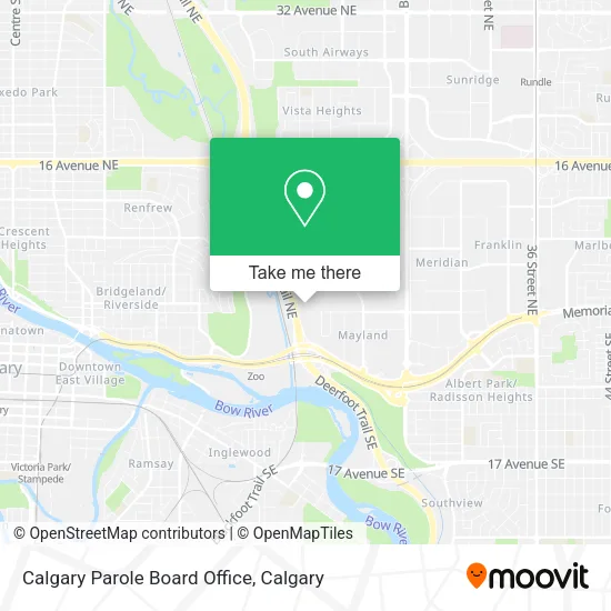 Calgary Parole Board Office map