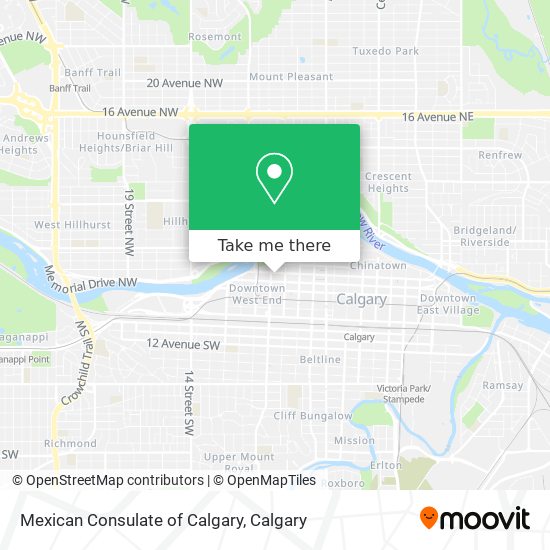 Mexican Consulate of Calgary map