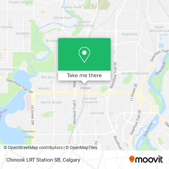 Chinook LRT Station SB map