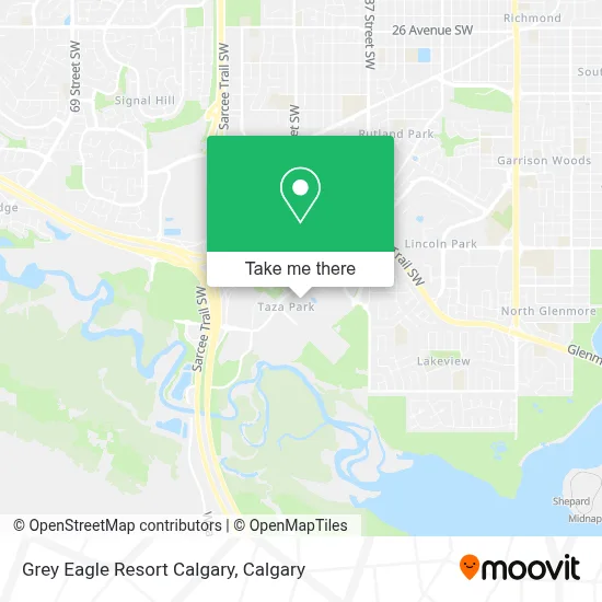 Grey Eagle Resort Calgary map