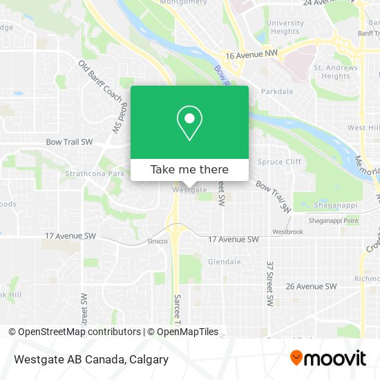 Westgate AB Canada map