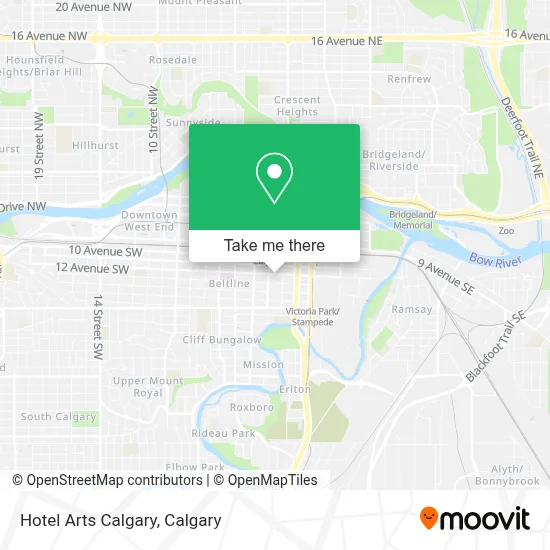 Hotel Arts Calgary map