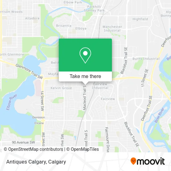 Antiques Calgary map
