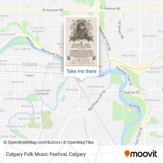 Calgary Folk Music Festival map