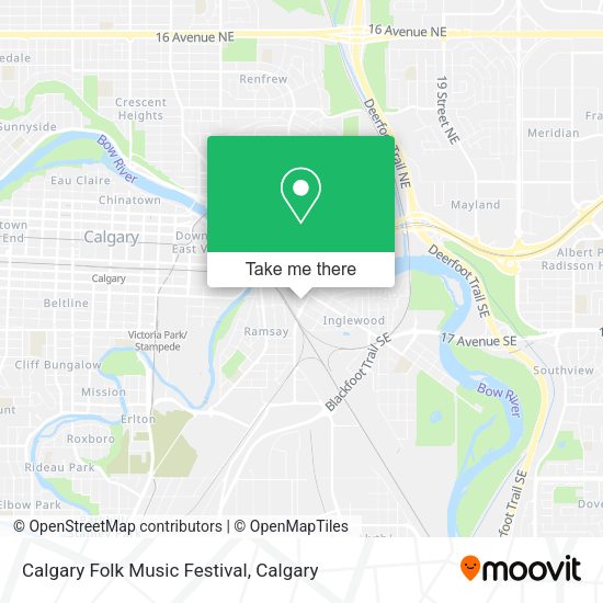 Calgary Folk Music Festival map