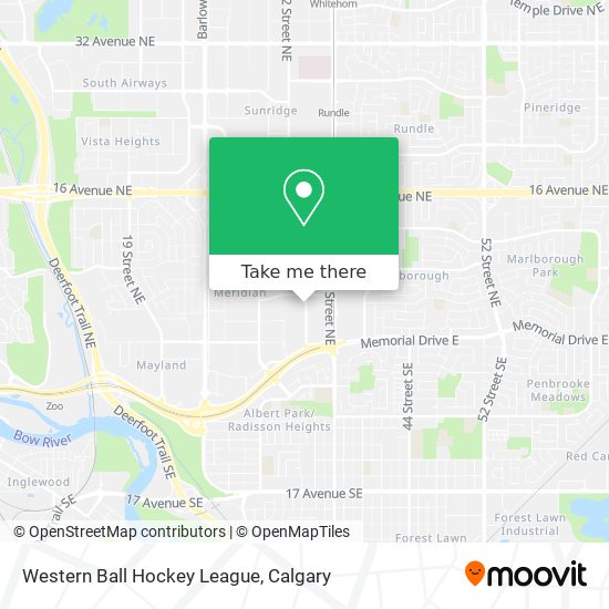 Western Ball Hockey League map