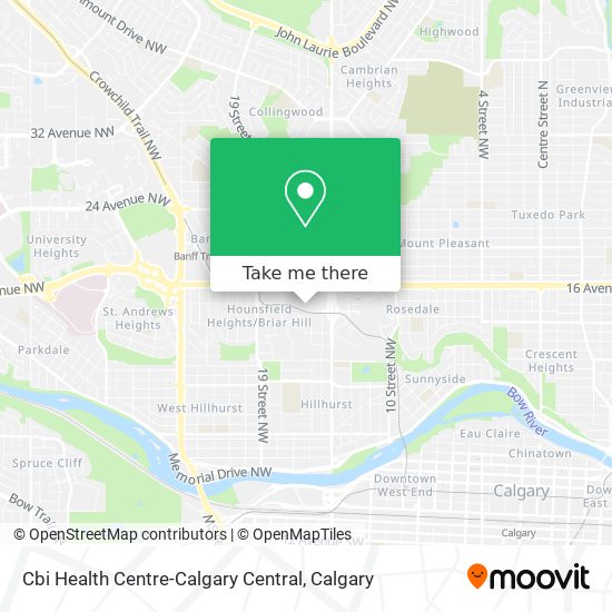 Cbi Health Centre-Calgary Central map