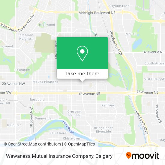 Wawanesa Mutual Insurance Company map