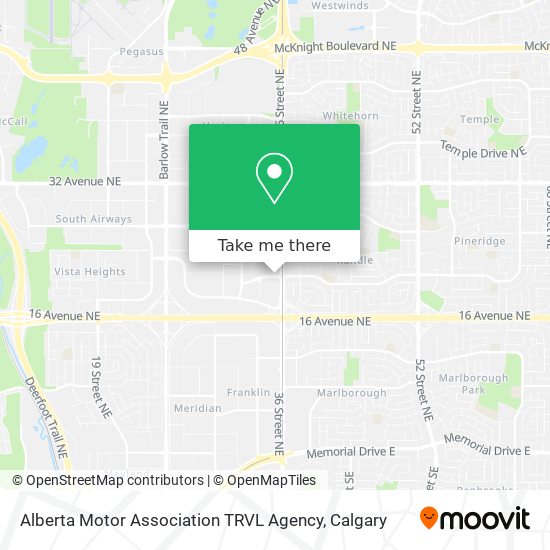 Alberta Motor Association TRVL Agency map