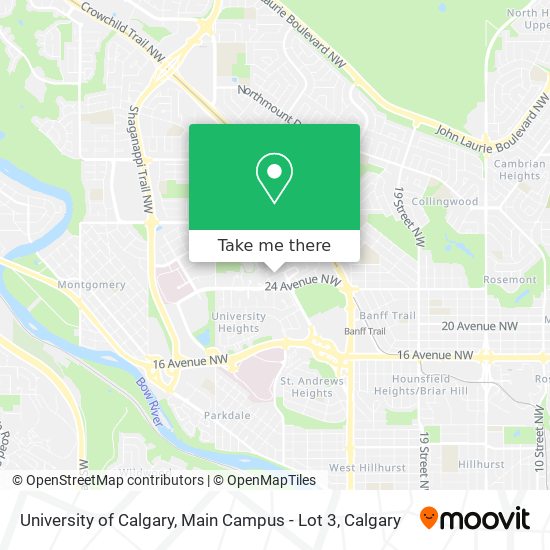 University of Calgary, Main Campus - Lot 3 map