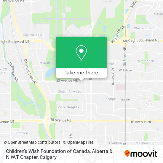 Children's Wish Foundation of Canada, Alberta & N.W.T Chapter map