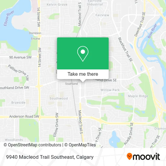 9940 Macleod Trail Southeast map