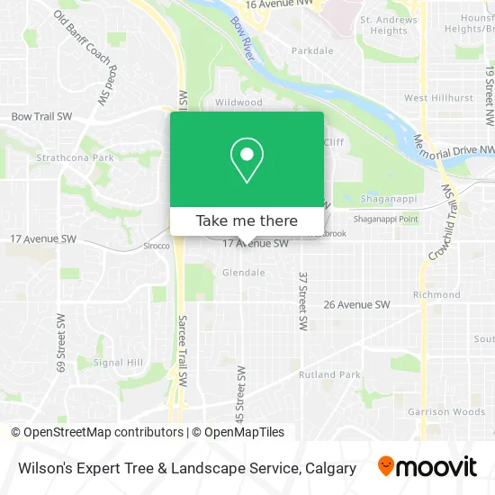 Wilson's Expert Tree & Landscape Service map
