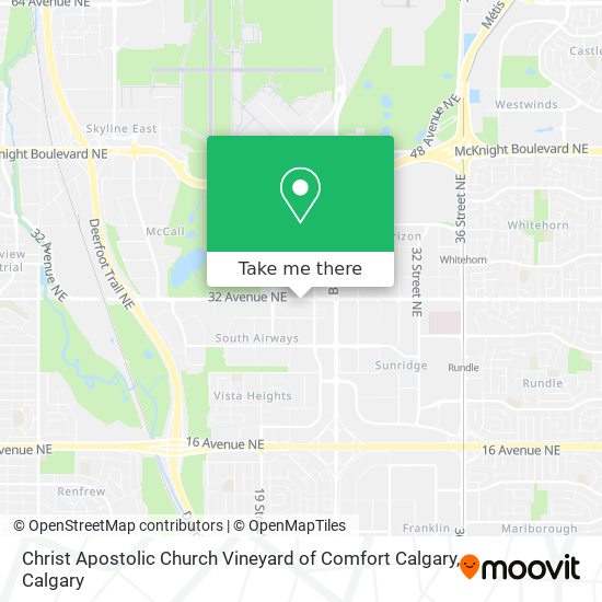 Christ Apostolic Church Vineyard of Comfort Calgary map