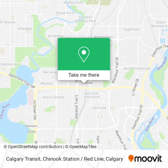 Calgary Transit, Chinook Station / Red Line map