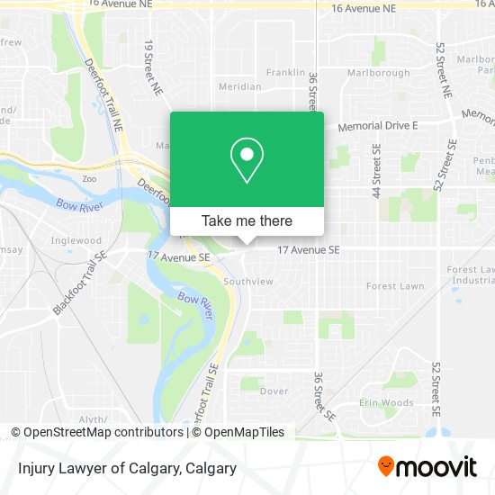 Injury Lawyer of Calgary map