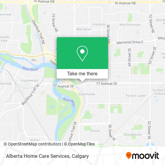 Alberta Home Care Services map