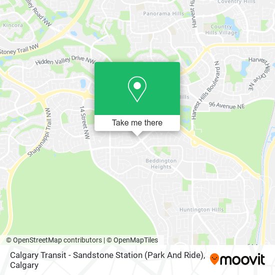 Calgary Transit - Sandstone Station (Park And Ride) map