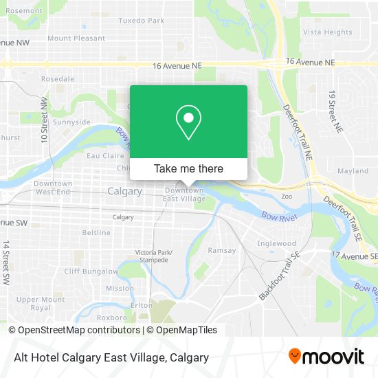 Alt Hotel Calgary East Village map