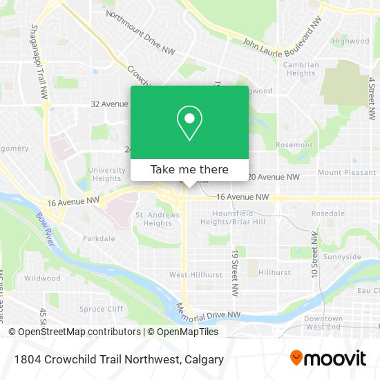 1804 Crowchild Trail Northwest map