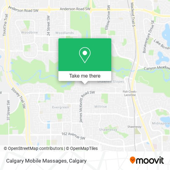 Calgary Mobile Massages map