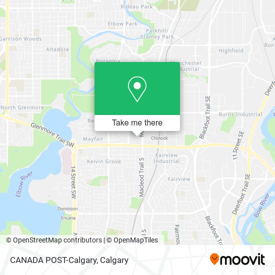 CANADA POST-Calgary map