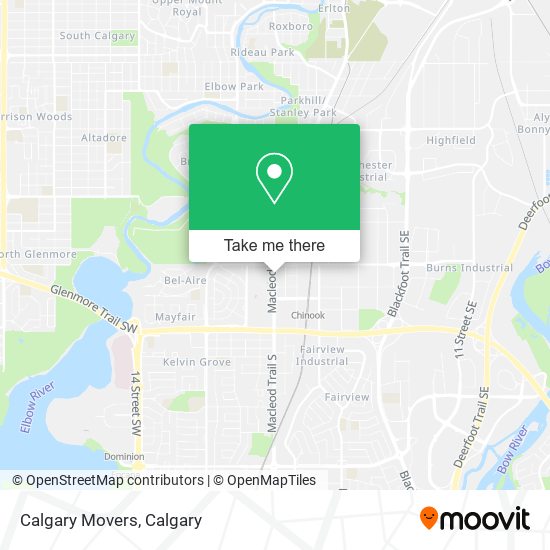 Calgary Movers map