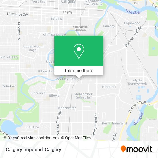Calgary Impound map