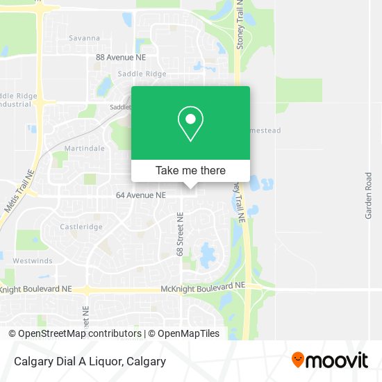 Calgary Dial A Liquor map