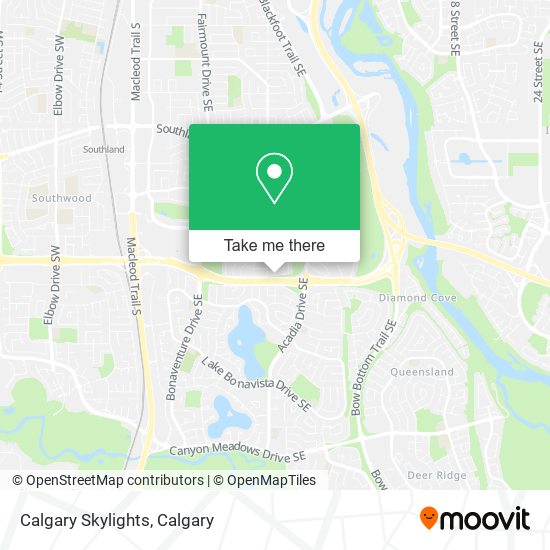 Calgary Skylights map