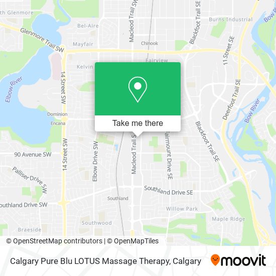 Calgary Pure Blu LOTUS Massage Therapy map