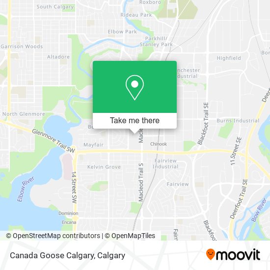 Canada Goose Calgary map