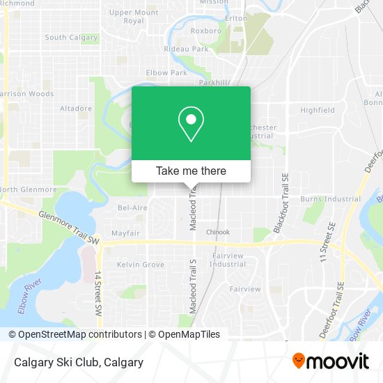 Calgary Ski Club map