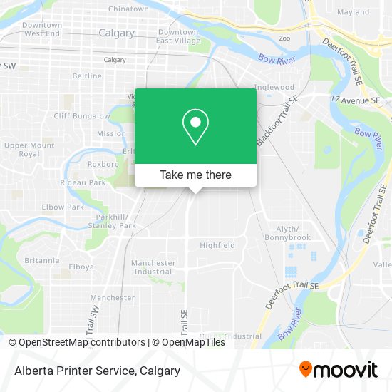 Alberta Printer Service map