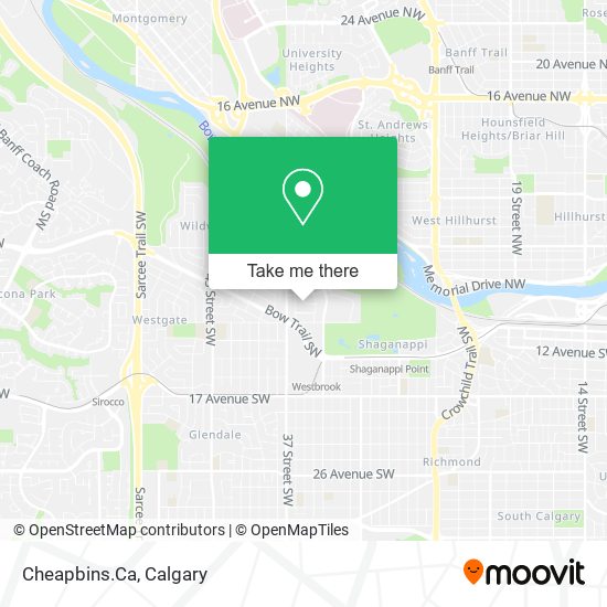 Cheapbins.Ca map